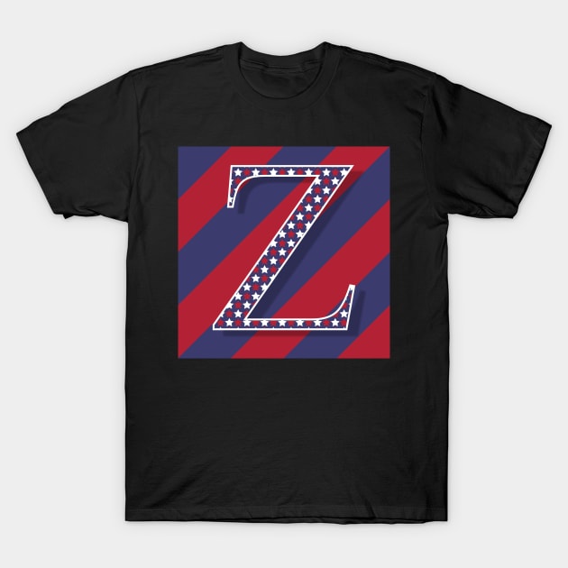 Old Glory Letter Z T-Shirt by ArtticArlo